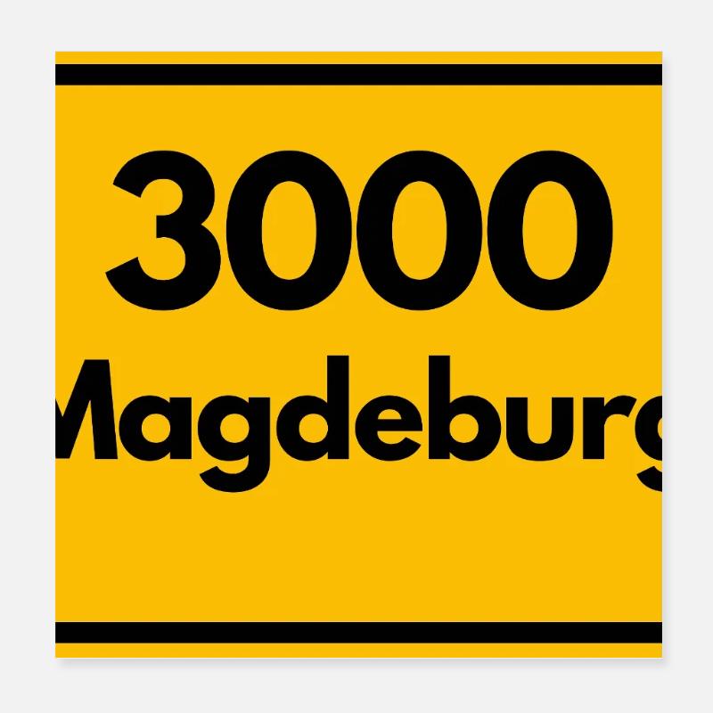 OLD POSTCODE POSTCODE RETRO 3000 MAGDEBURG OSTEN Poster 8" x 8" (20x20 cm)