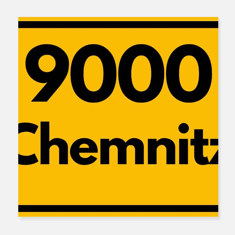 ANCIEN CODE POSTAL RETRO 9000 CHEMNITZ RDA Poster 20 x 20 cm