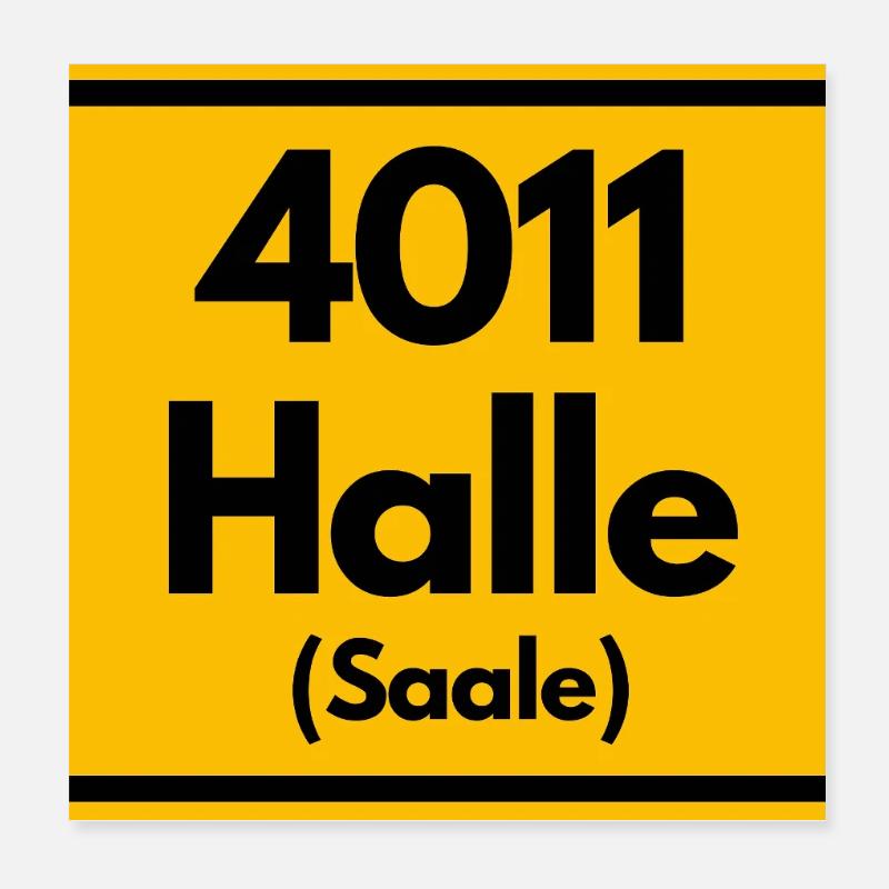 ANCIEN CODE POSTAL RÉTRO 4011 HALLE (SAAALE) Poster 20 x 20 cm
