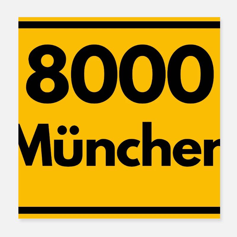 ANCIEN CODE POSTAL RÉTRO 8000 MUNICH BIÈRE Poster 20 x 20 cm