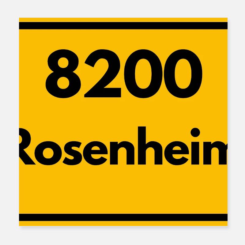 OLD POSTCODE POSTCODE RETRO 8200 ROSENHEIM Poster 8" x 8" (20x20 cm)