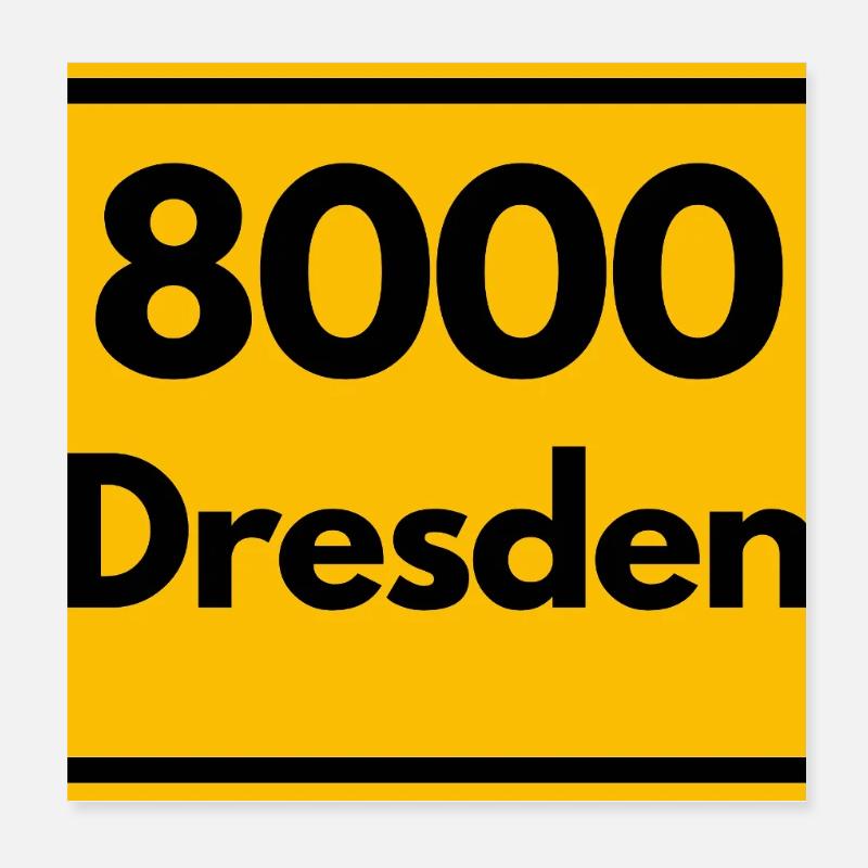 ALTE POSTLEITZAHL PLZ RETRO 8000 DRESDEN  ELBE Poster 20x20 cm