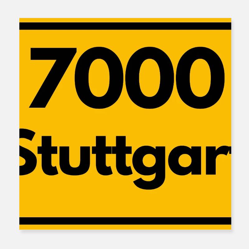 ANCIEN CODE POSTAL RÉTRO 7000 STUTTGART SCHWABE Poster 20 x 20 cm
