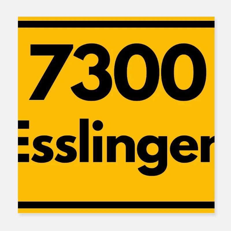 ANCIEN CODE POSTAL RÉTRO 7300 ESSLINGEN SCHABEN Poster 20 x 20 cm