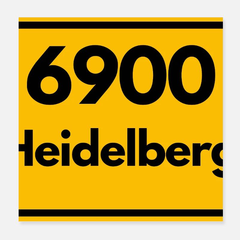 ANCIEN CODE POSTAL RETRO 6900 HEIDELBERG Poster 20 x 20 cm