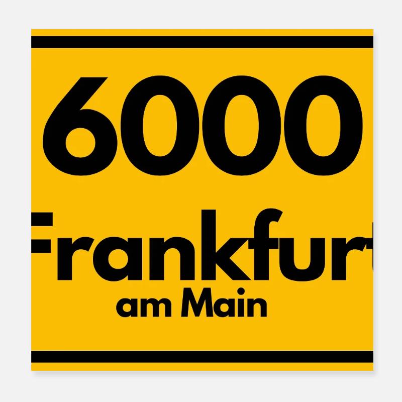 OLD POSTCODE POSTCODE RETRO 6000 FRANKFURT AM MAIN Poster 8" x 8" (20x20 cm)