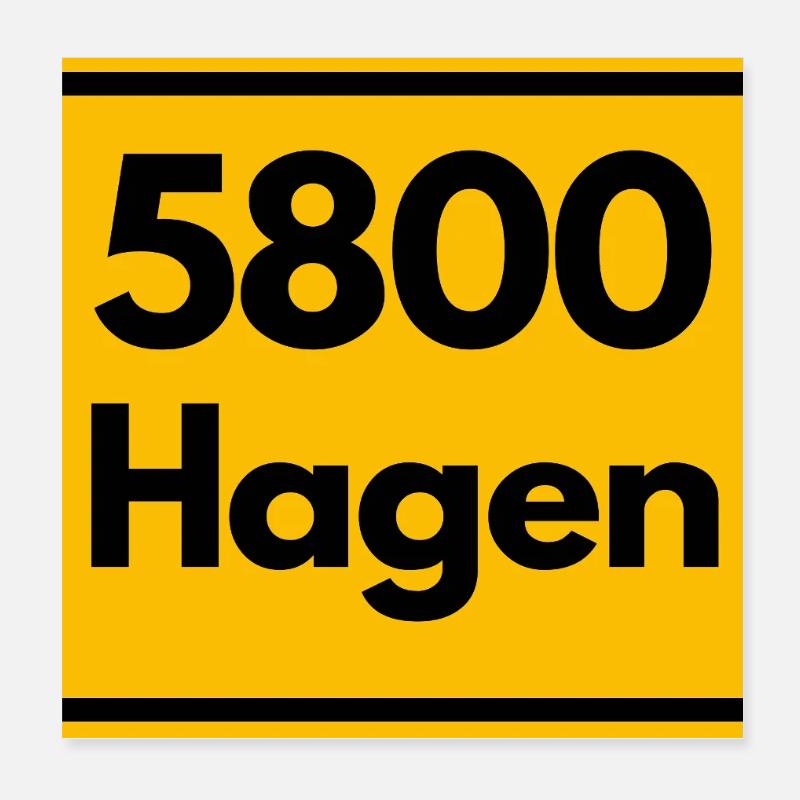 ANCIEN CODE POSTAL RETRO 5800 HAGEN STOLZ Poster 20 x 20 cm