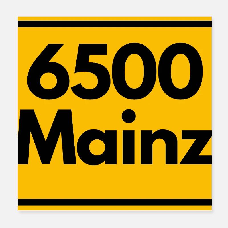 ANCIEN CODE POSTAL RETRO 6500 MAINZ MEEENZ Poster 20 x 20 cm