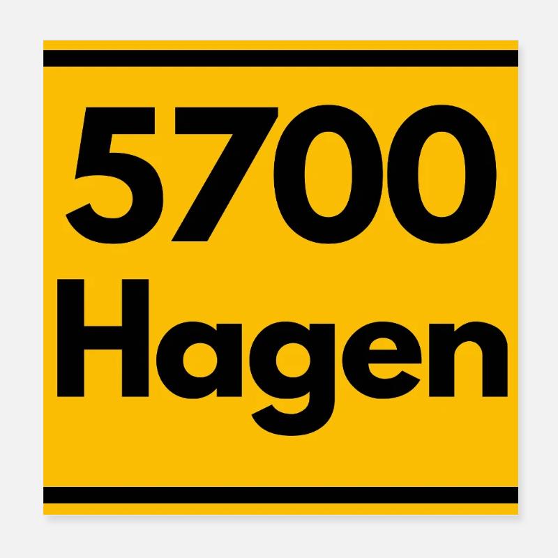 OLD POSTCODE POSTCODE RETRO 5700 HAGEN STOLZ Poster 8" x 8" (20x20 cm)