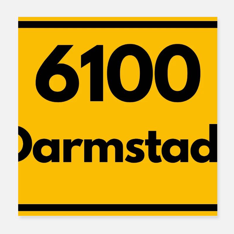 OLD POSTCODE POSTCODE RETRO 6100 DARMSTADT HESSEN Poster 8" x 8" (20x20 cm)