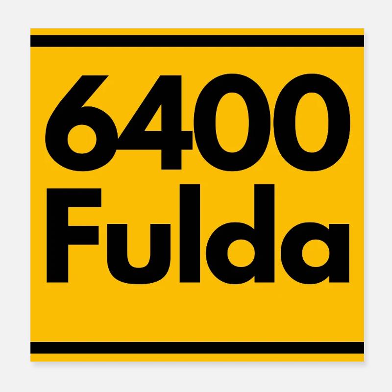 OLD POSTCODE POSTCODE RETRO 6400 FULDA - HESSEN Poster 8" x 8" (20x20 cm)