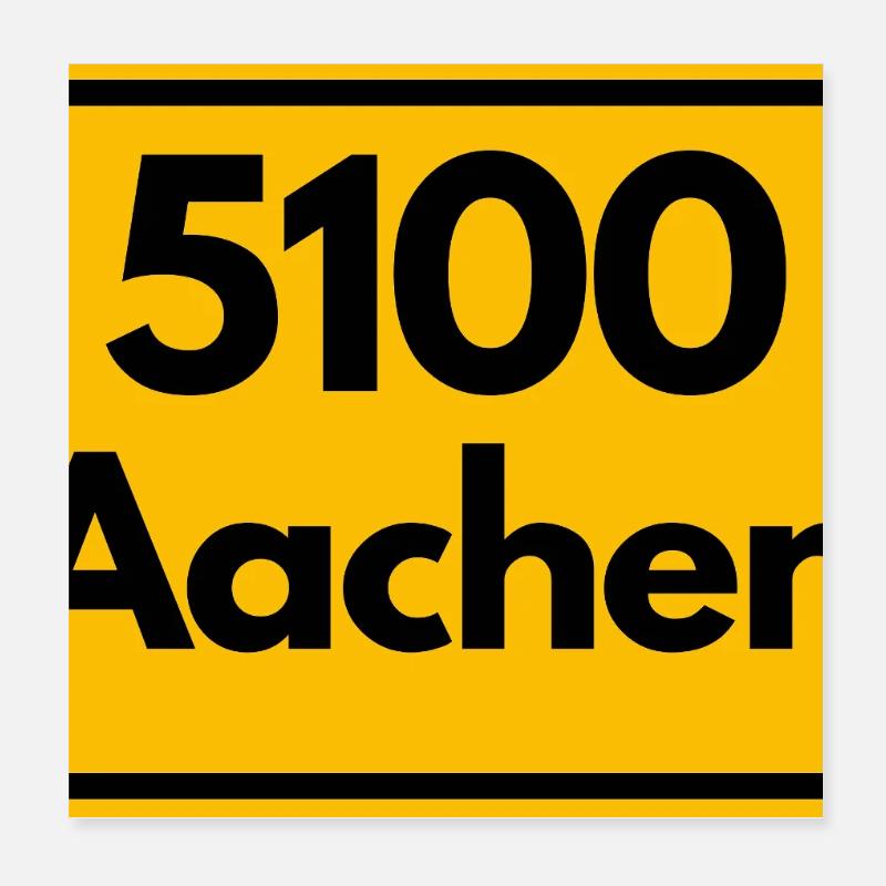 OLD POSTCODE POSTCODE RETRO 5100 AACHEN DREILÄNDER Poster 8" x 8" (20x20 cm)