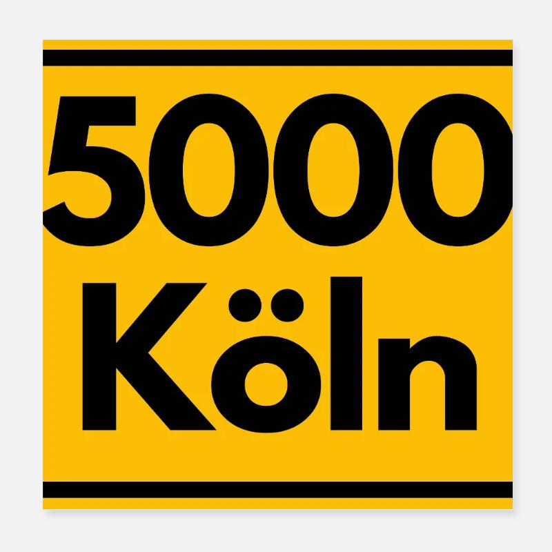 OLD POSTCODE POSTCODE RETRO 5000 COLOGNE - CATHEDRAL CITY Poster 8" x 8" (20x20 cm)