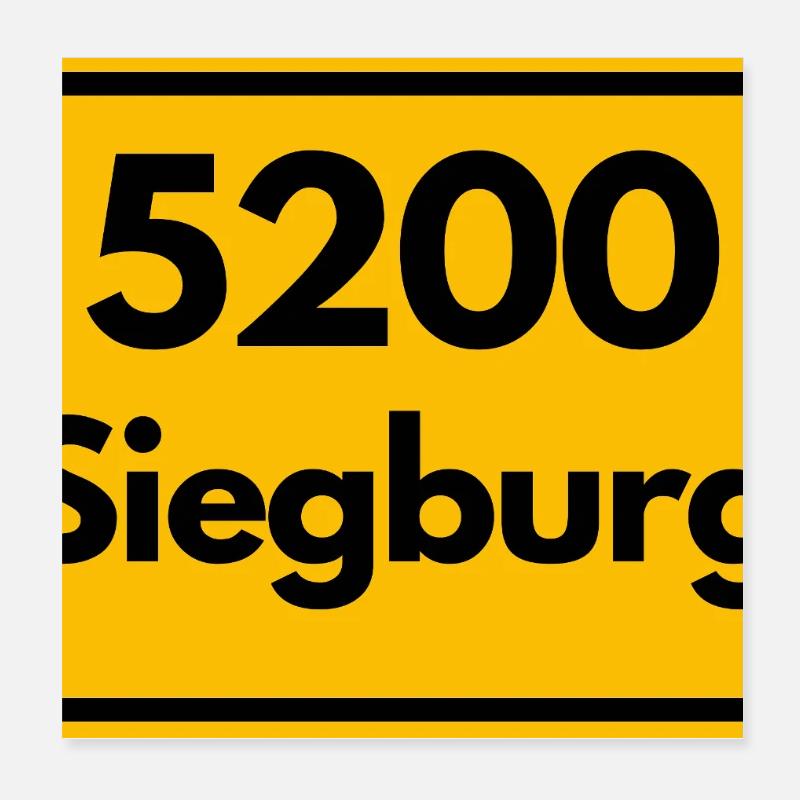 ANCIEN CODE POSTAL RETRO SIEGBURG - RHEIN SIEG Poster 20 x 20 cm