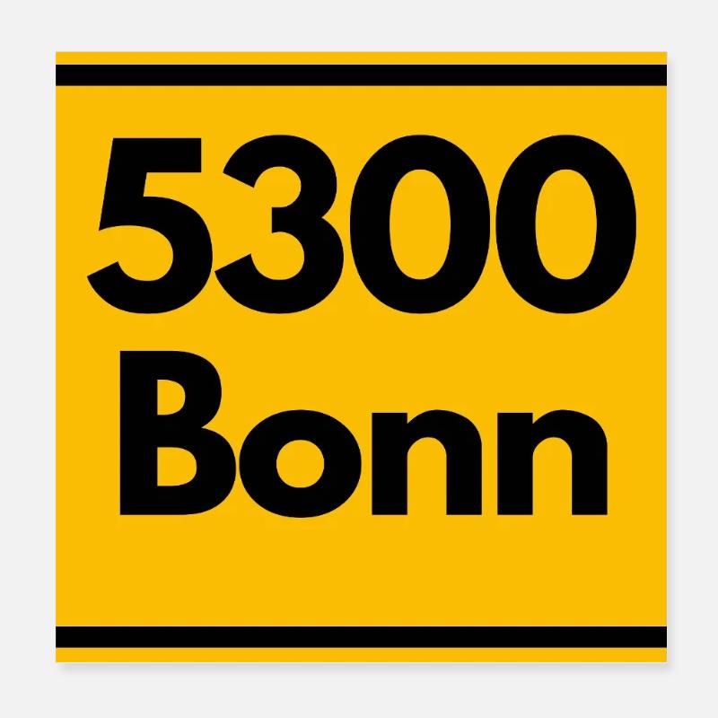 OLD POSTCODE POSTCODE RETRO 5300 BONN - RHEIN SIEG Poster 8" x 8" (20x20 cm)