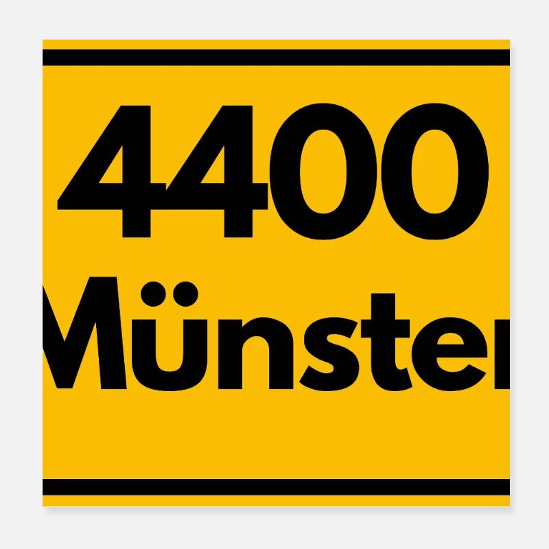ANCIEN CODE POSTAL RETRO 4400 MÜNSTER BIKESTADT Poster 20 x 20 cm