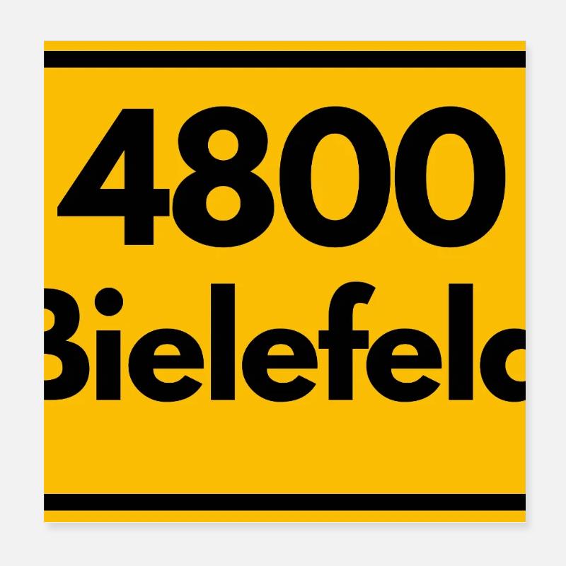 ALTE POSTLEITZAHL PLZ RETRO 4800 BIELEFELD  Poster 20x20 cm