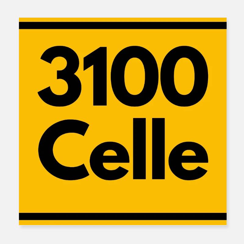 ALTE POSTLEITZAHL PLZ RETRO 3100 CELLE  Poster 20x20 cm