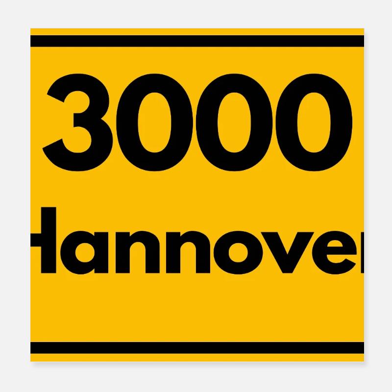 ALTE POSTZIP CODE RETRO 3000 HANNOVER - Messe Poster 8" x 8" (20x20 cm)