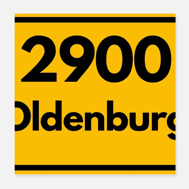 ANCIEN CODE POSTAL RETRO 2900 OLDENBURG - HANSE Poster 20 x 20 cm