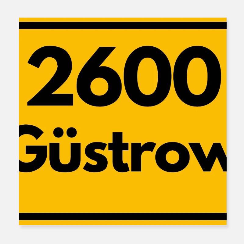 ANCIEN CODE POSTAL 2600 GÜSTROW RENAISSANCE Poster 20 x 20 cm