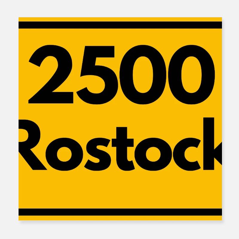 ANCIEN CODE POSTAL RÉTRO 2500 ROSTOCK HANSEPORT Poster 20 x 20 cm