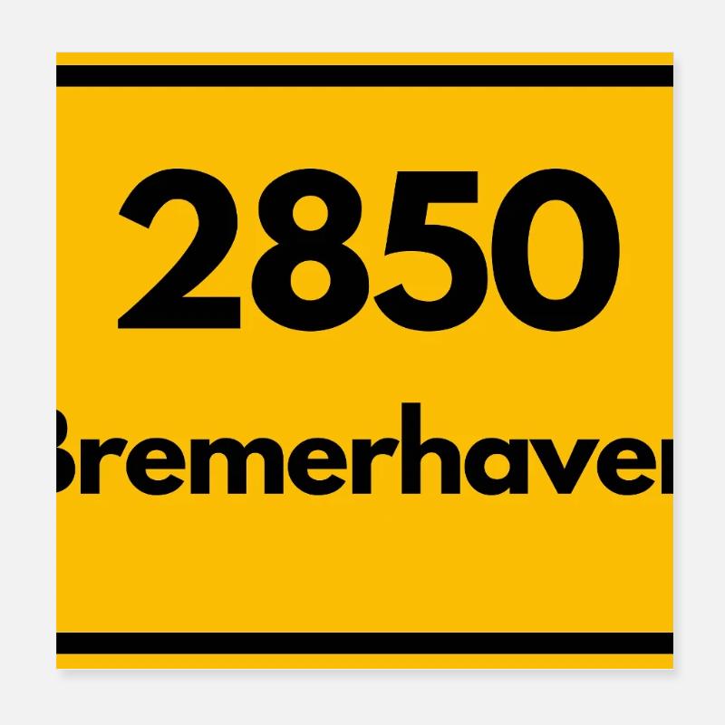 ANCIEN CODE POSTAL RETRO 2850 BREMERHAVEN HAFEN Poster 20 x 20 cm