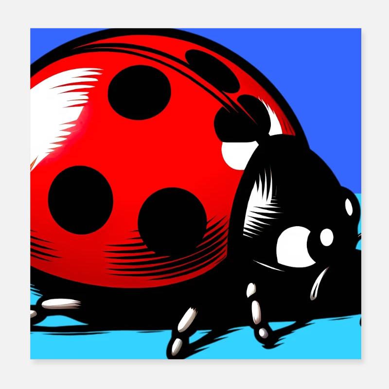ladybird Poster 8" x 8" (20x20 cm)
