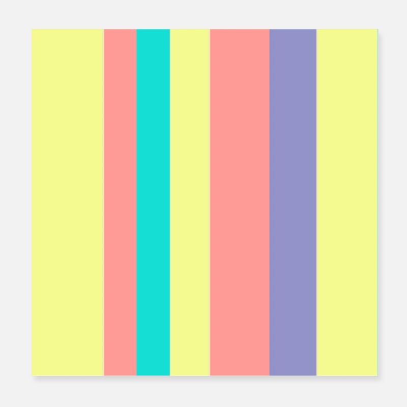 Mélange de couleurs rayées pastel Poster 20 x 20 cm