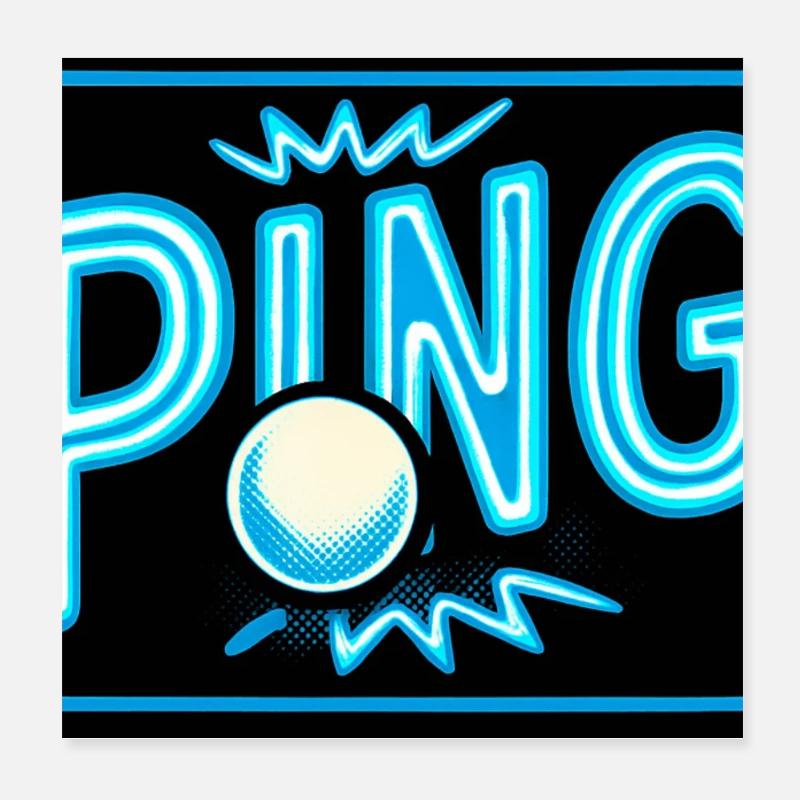 Ping Pong - Tennis de Table Poster 20 x 20 cm