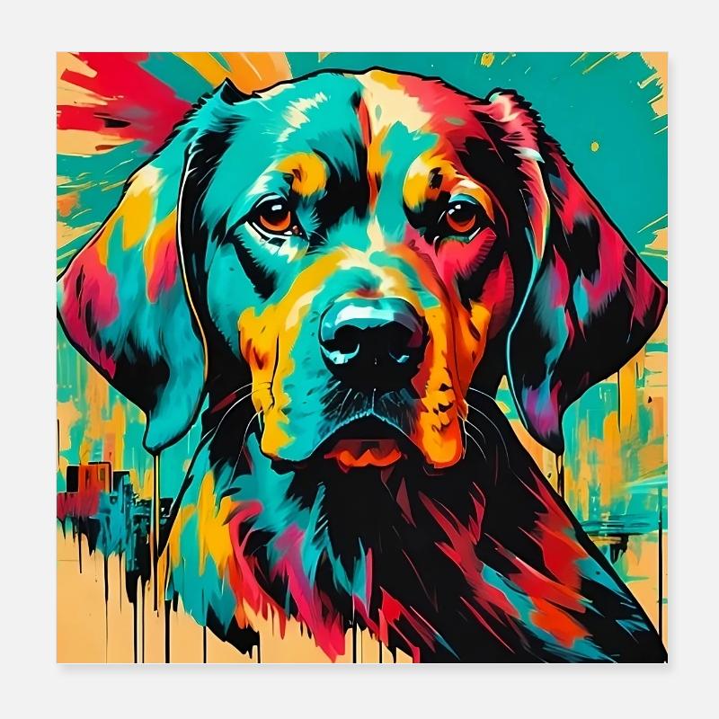 Hund Poster 20x20 cm