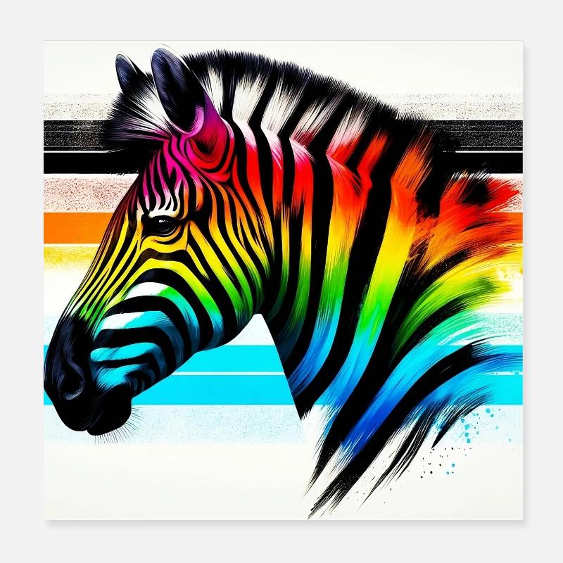Zebra Poster 20x20 cm