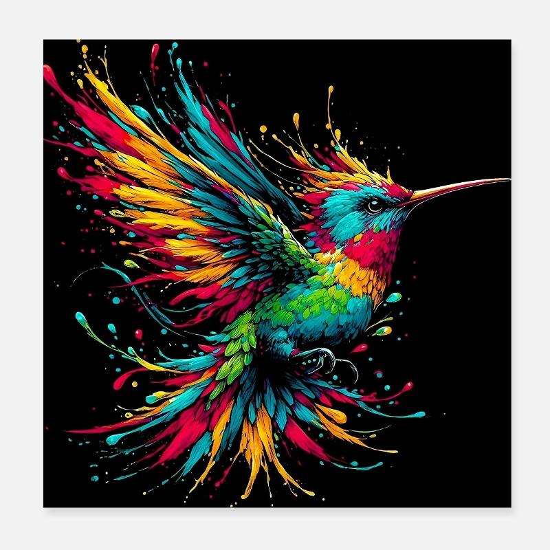 hummingbird Poster 8" x 8" (20x20 cm)