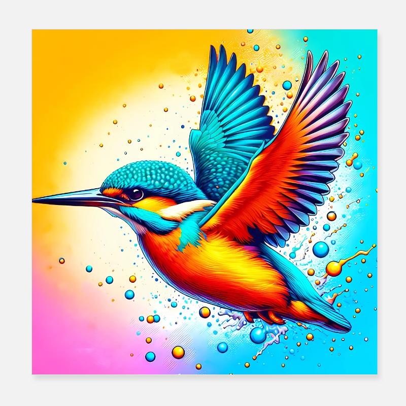 Eisvogel Poster 20x20 cm