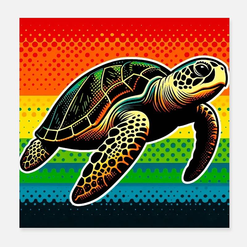 tortue Poster 20 x 20 cm