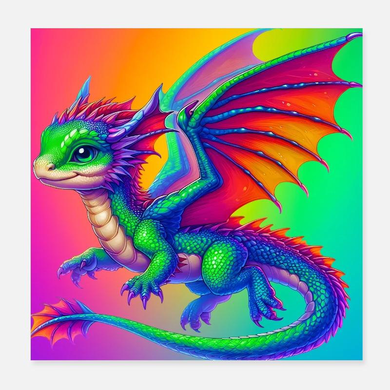 Drache Poster 20x20 cm