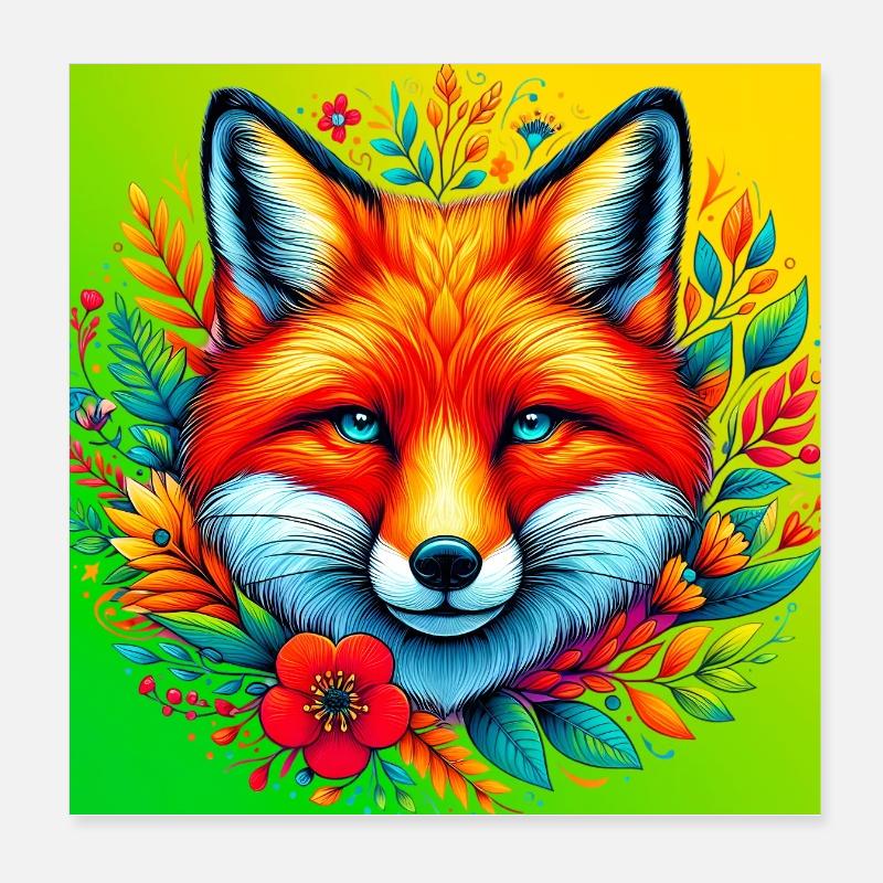 Renard Poster 20 x 20 cm