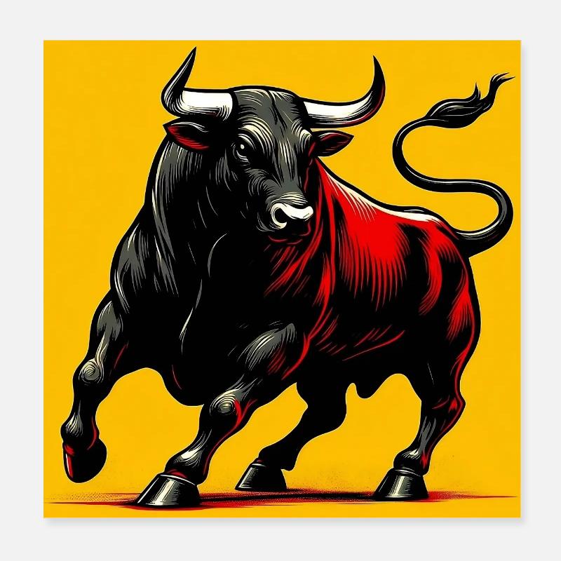 Stier Poster 20x20 cm