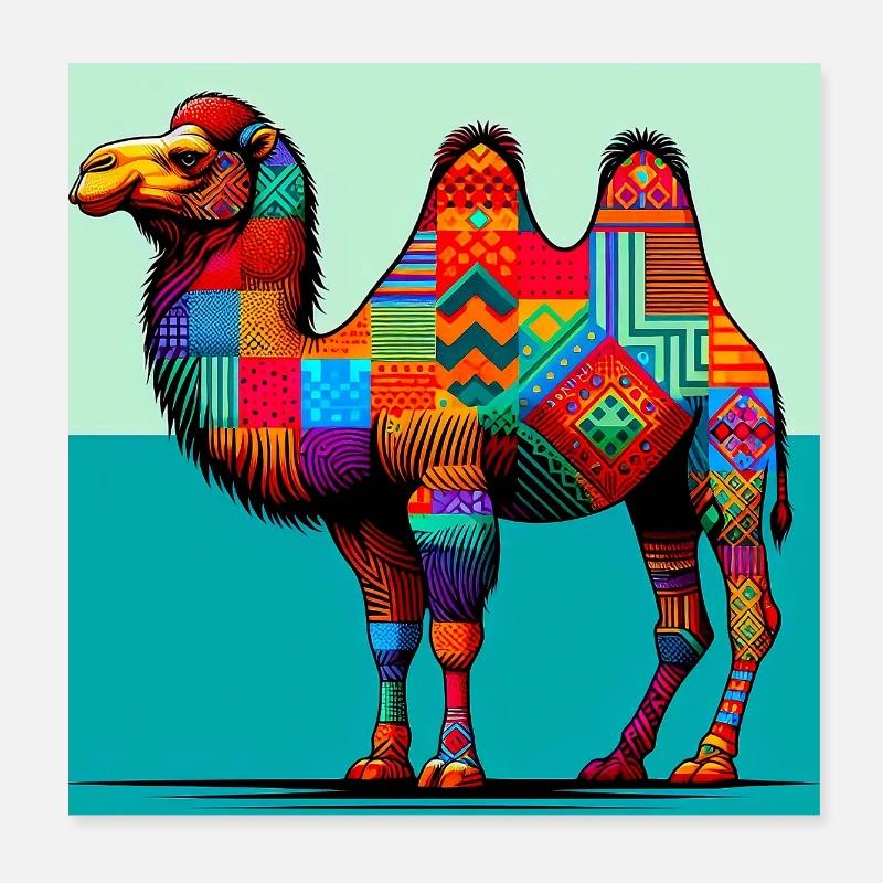 Kamel Poster 20x20 cm