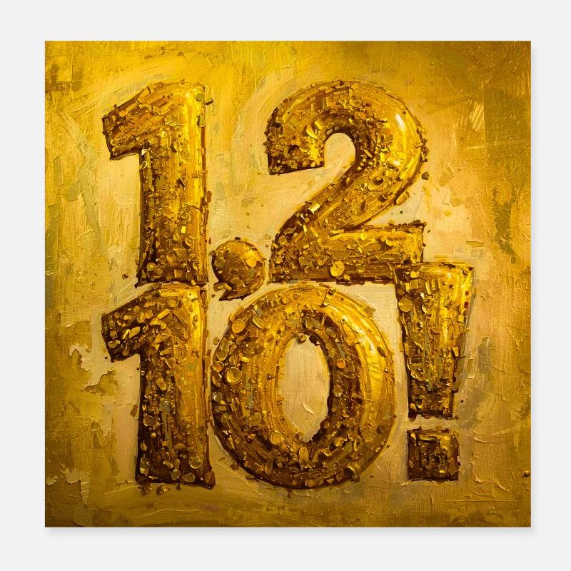 Golden Twelve with Sparkle! Poster 8" x 8" (20x20 cm)