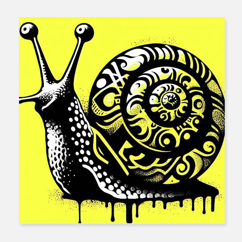 Schnecke Poster 20x20 cm