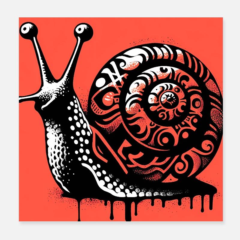Schnecke Poster 20x20 cm
