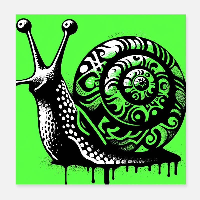 Schnecke Poster 20x20 cm