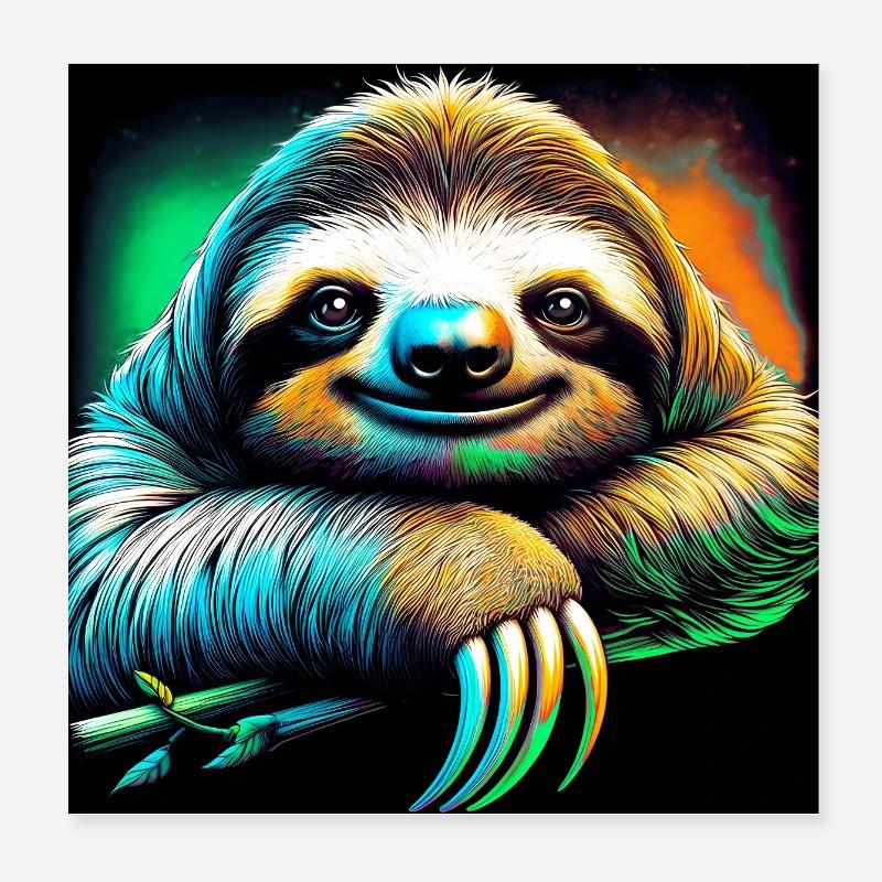 Faultier Poster 20x20 cm