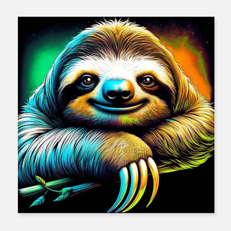 sloth Poster 8" x 8" (20x20 cm)