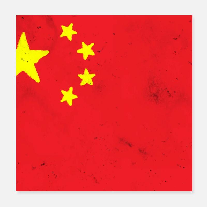 Flag of China Poster 8" x 8" (20x20 cm)