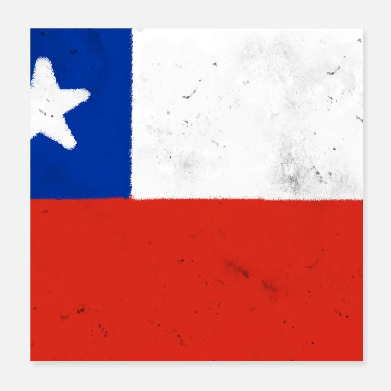 Drapeau du Chili Poster 20 x 20 cm