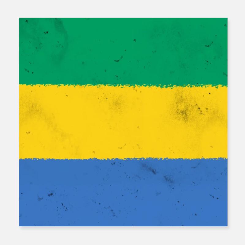 Drapeau du Gabon – Couleurs de l’Afrique Poster 20 x 20 cm
