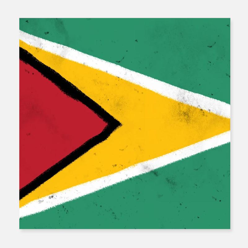 Drapeau du Guyana – Énergie dynamique Poster 20 x 20 cm