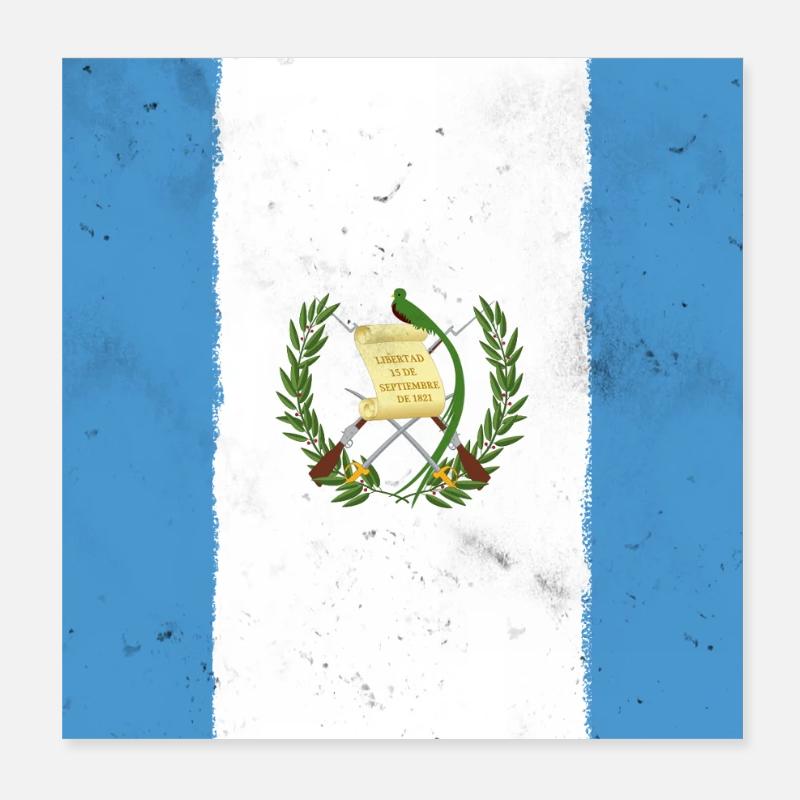 Drapeau du Guatemala – Liberté et Histoire Poster 20 x 20 cm